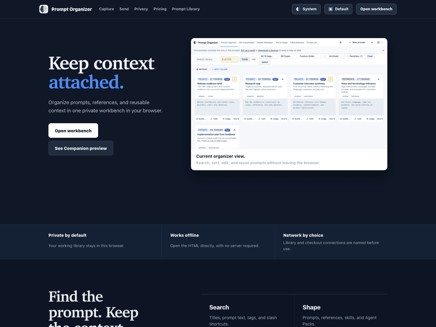 Prompt Organizer preview